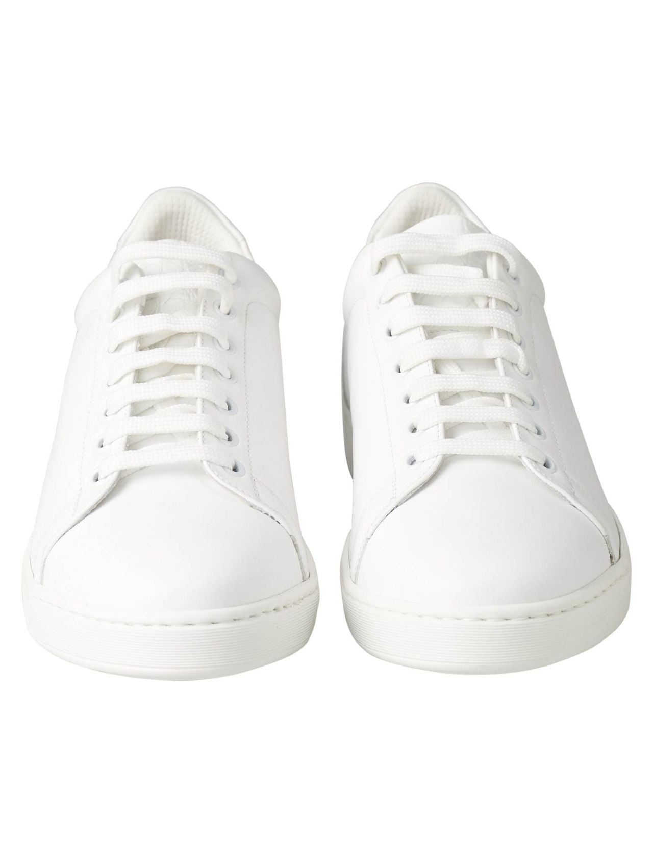 Kiton White Leather and Leather Crocodile Sneaker