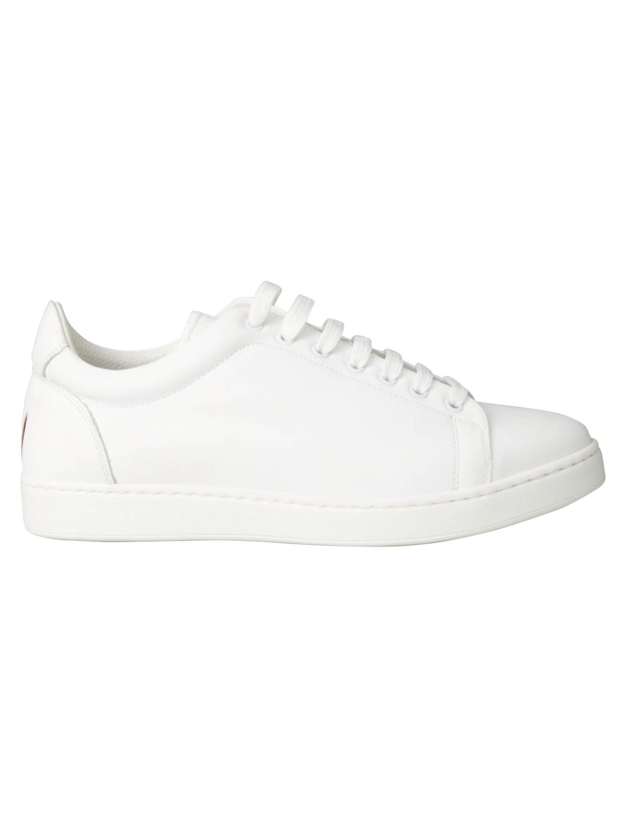 Kiton White Leather and Leather Crocodile Sneaker