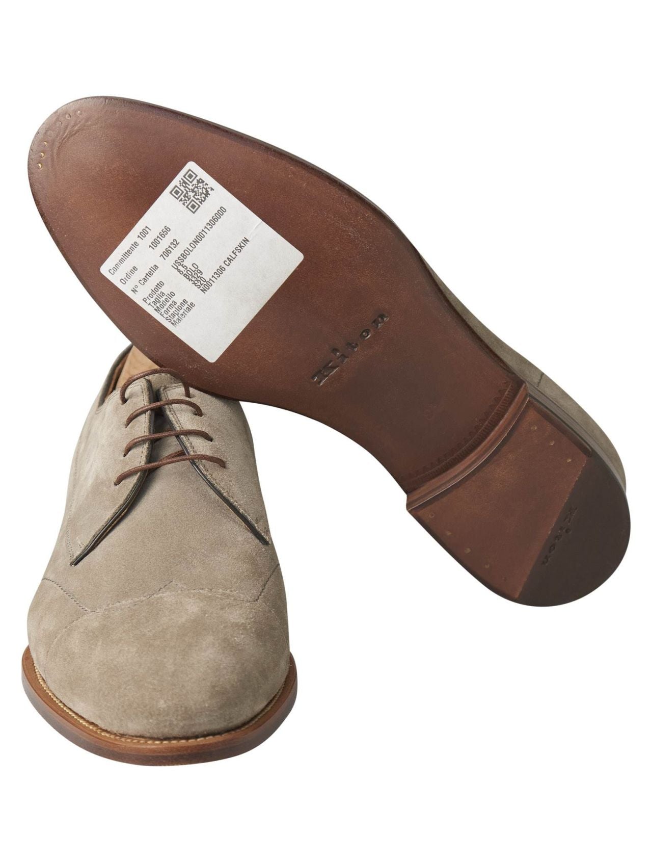Kiton Beige Leather Suede Dress Shoes