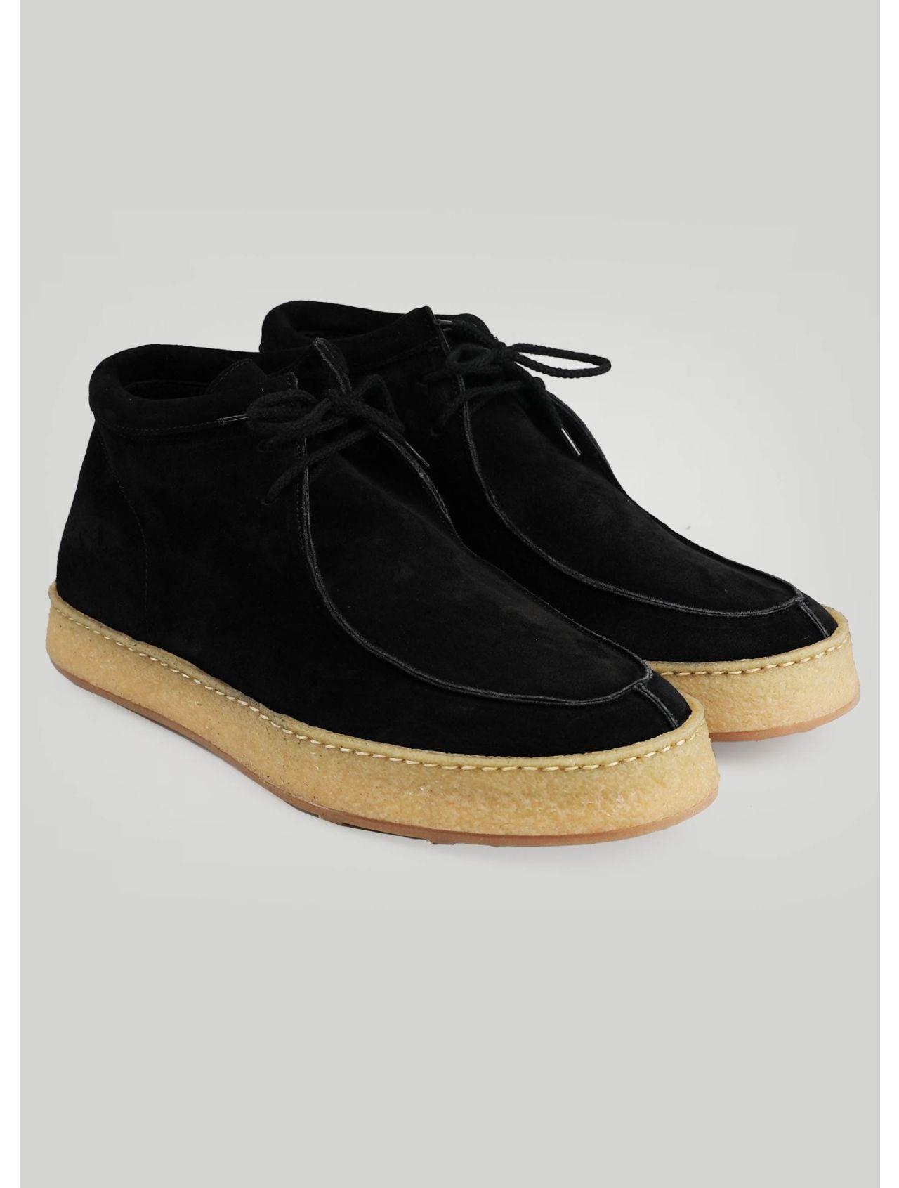 Kiton Black Leather Suede Boots