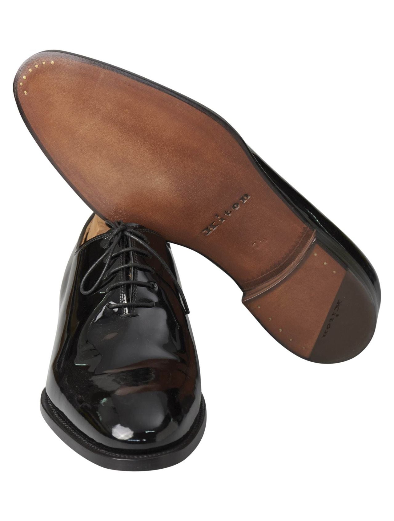 Kiton Black Leather Dress Shoes