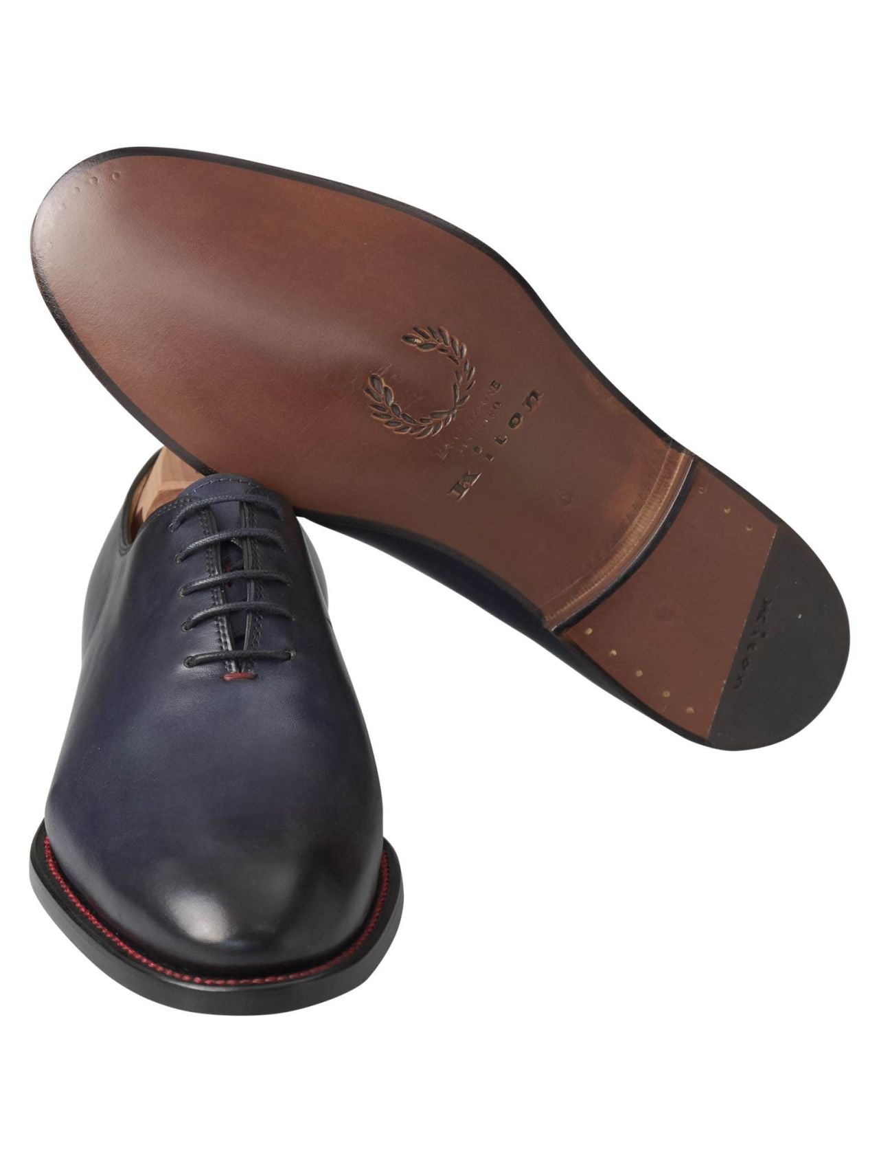 Kiton Kitn Blue Leather Dress Shoes