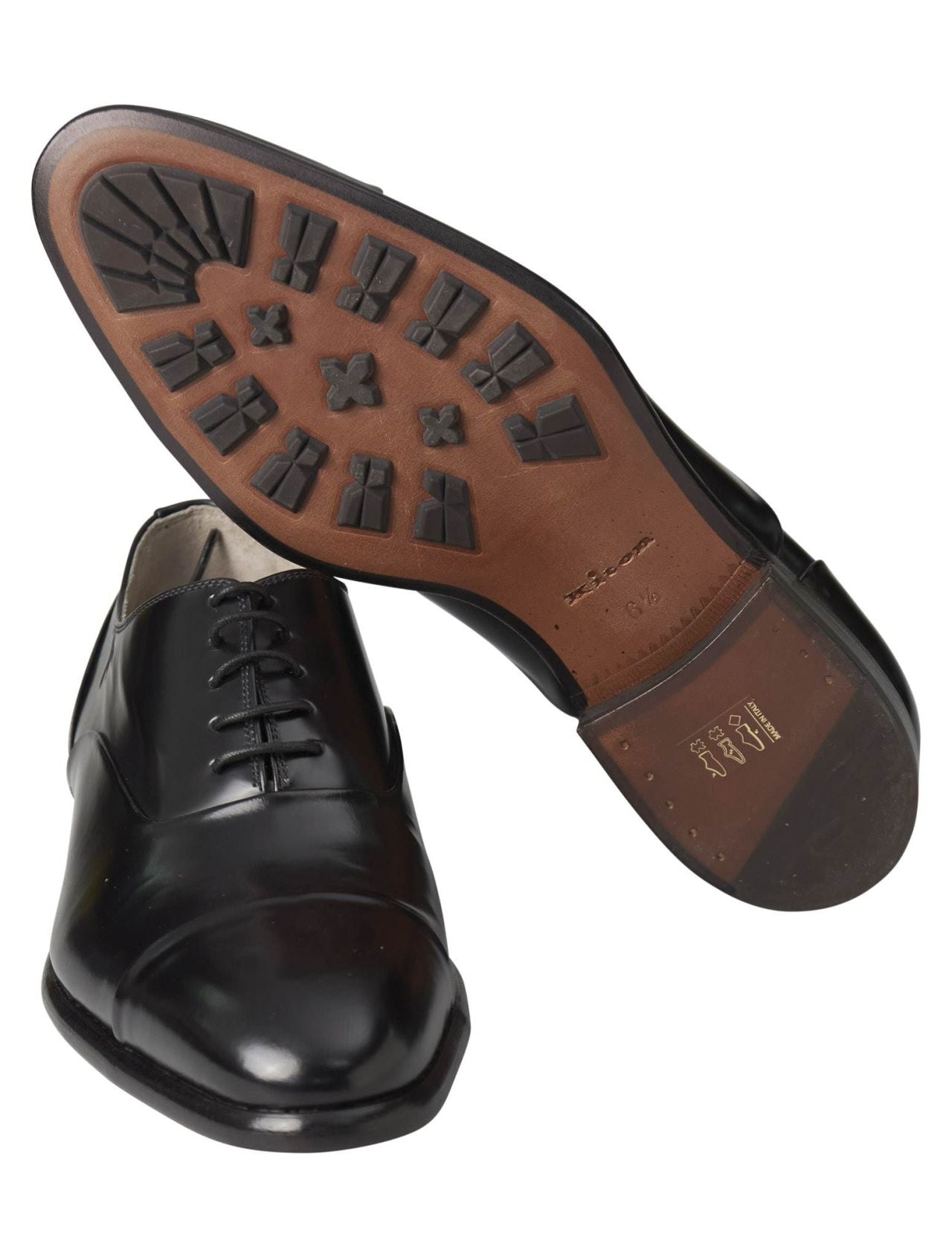 Kiton Black Leather Dress Shoes