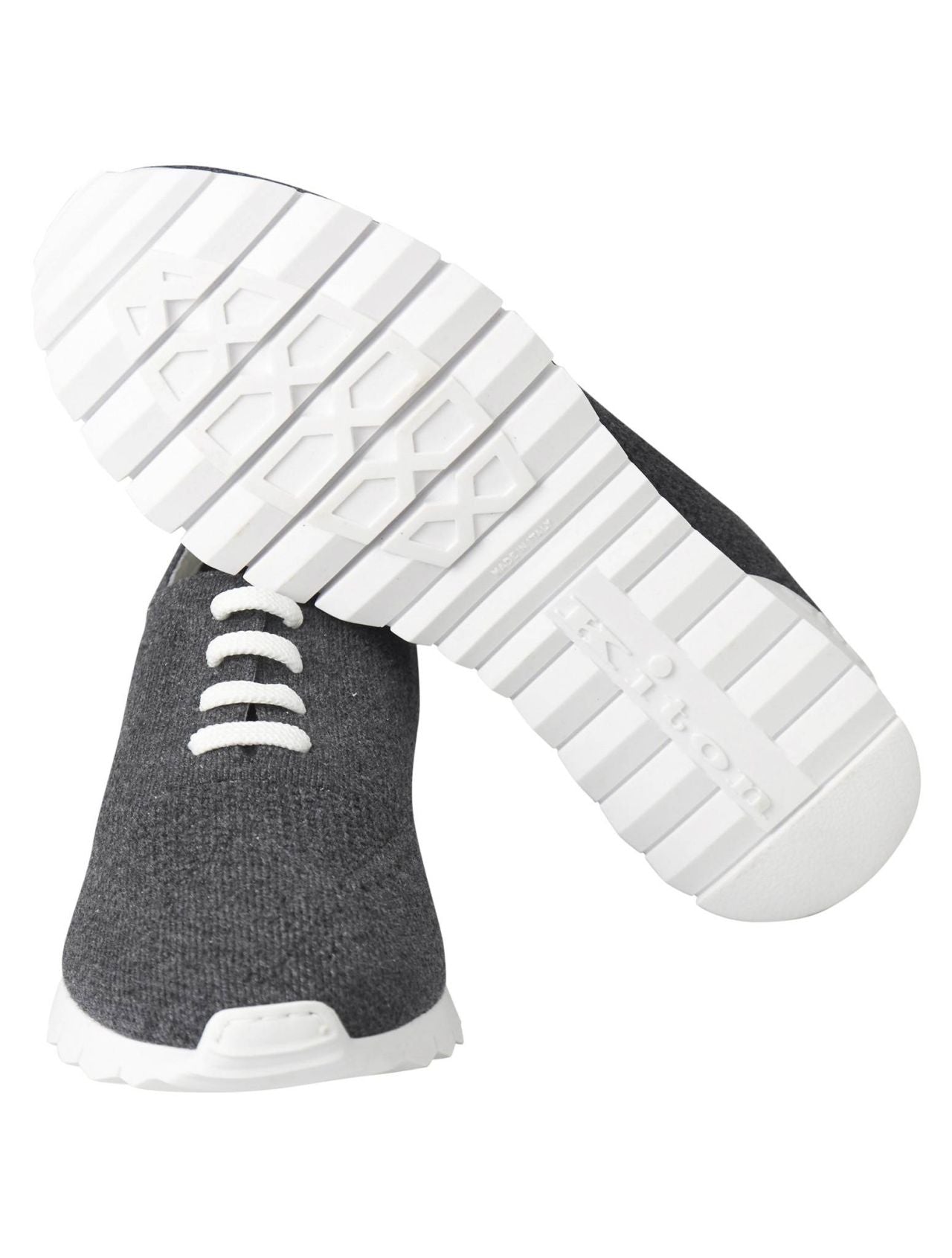 Kiton Gray Cashmere Sneakers