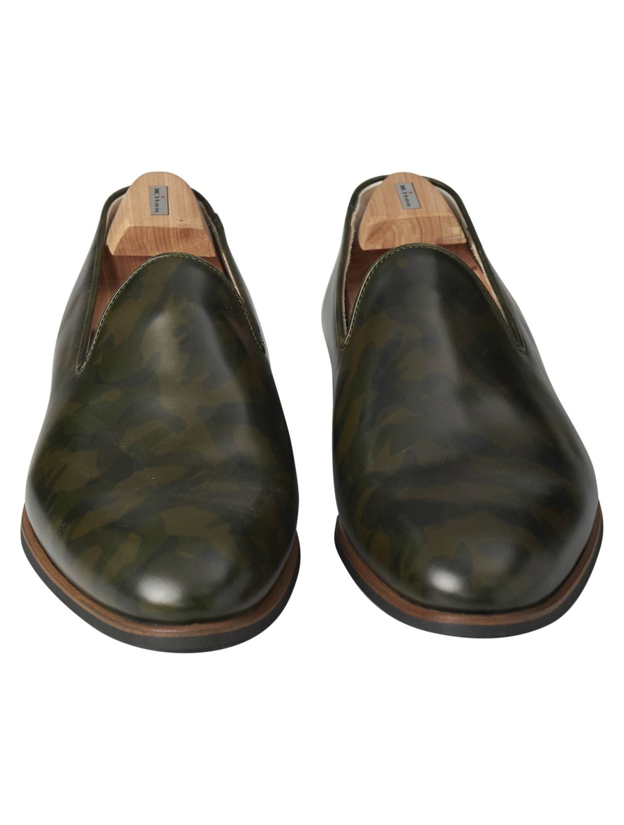 Kiton Green Leather Dress Shoes