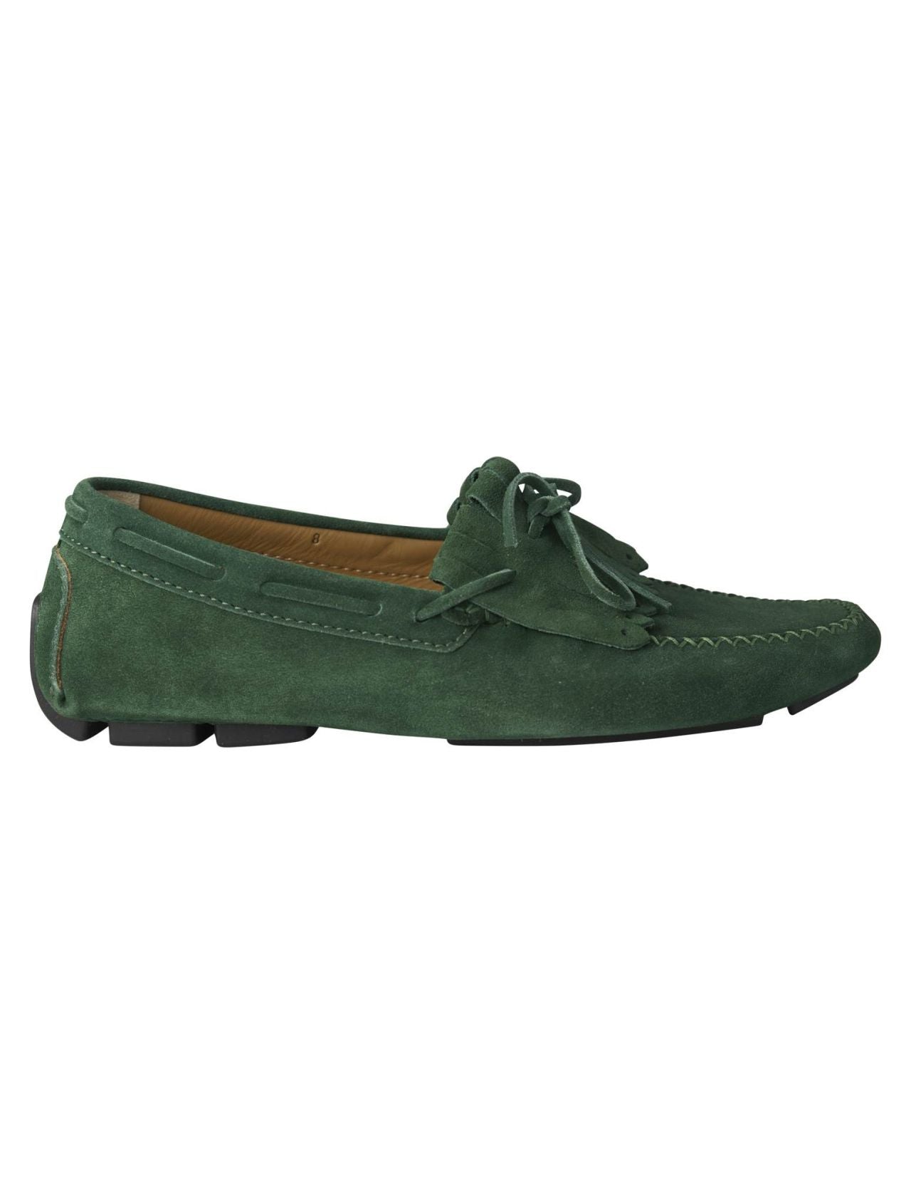 Kiton Green Leather Suede Loafers