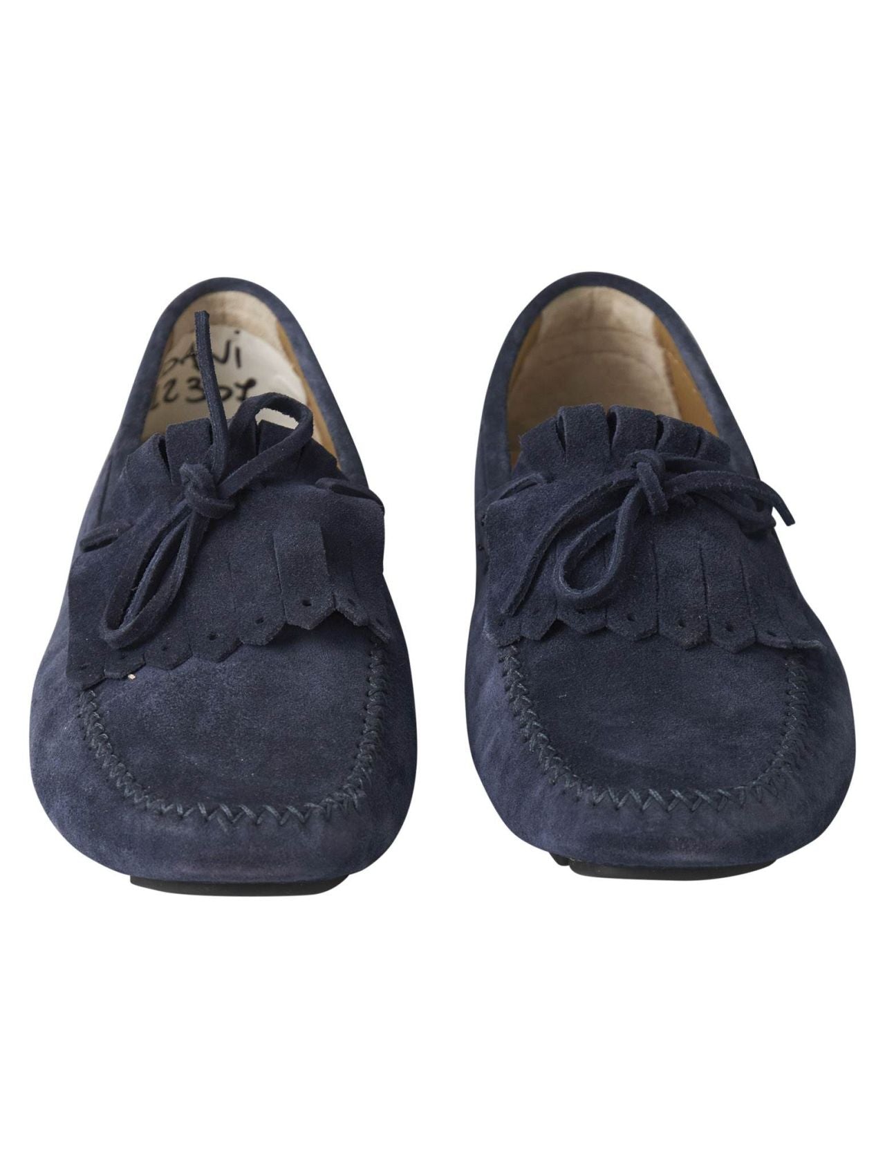 Kiton Blue Leather Suede Loafers