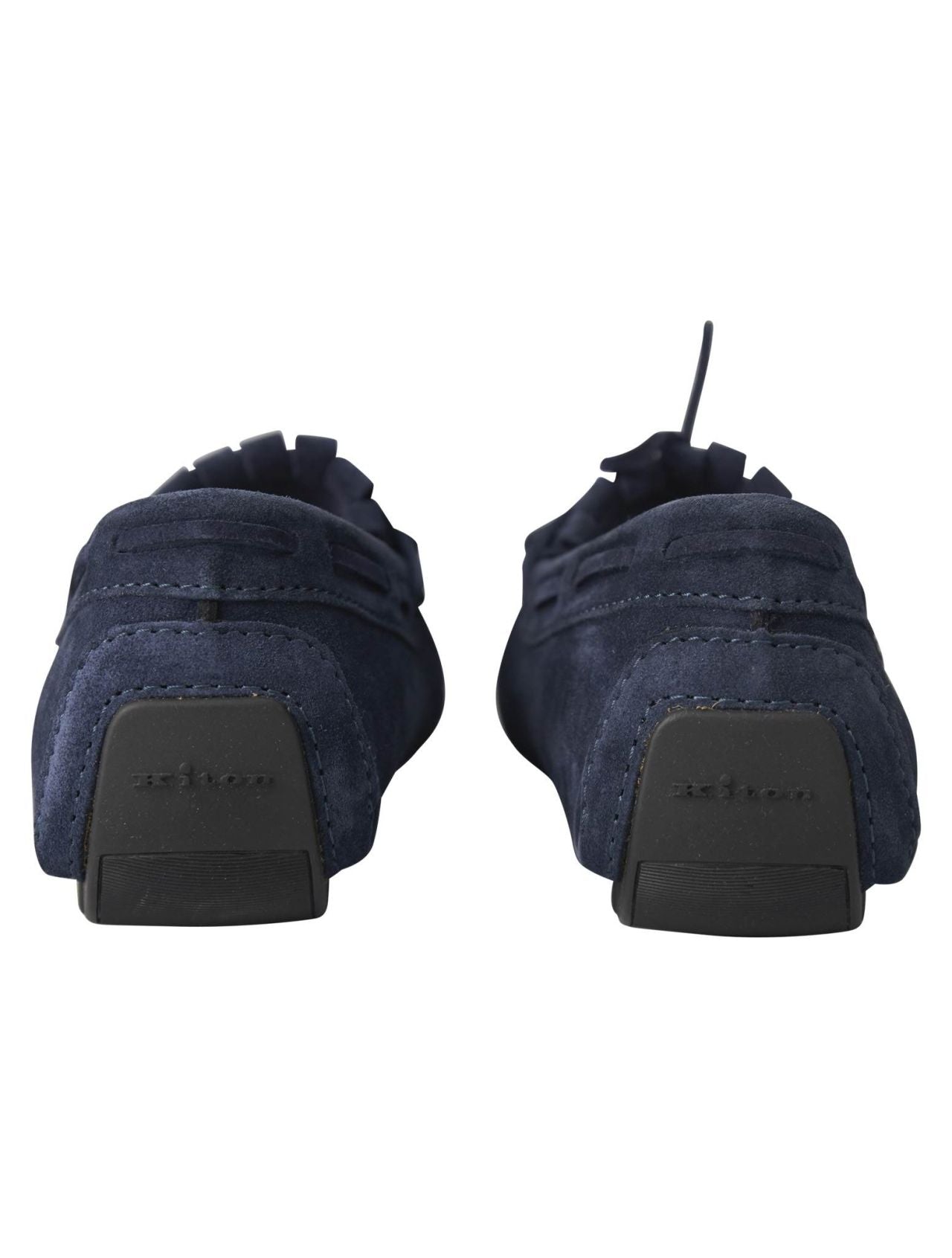 Kiton Blue Leather Suede Loafers
