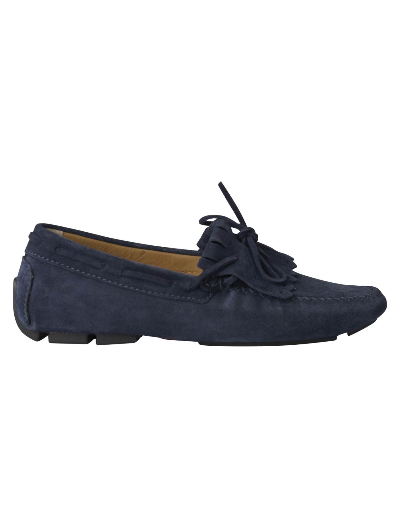 Kiton Blue Leather Suede Loafers