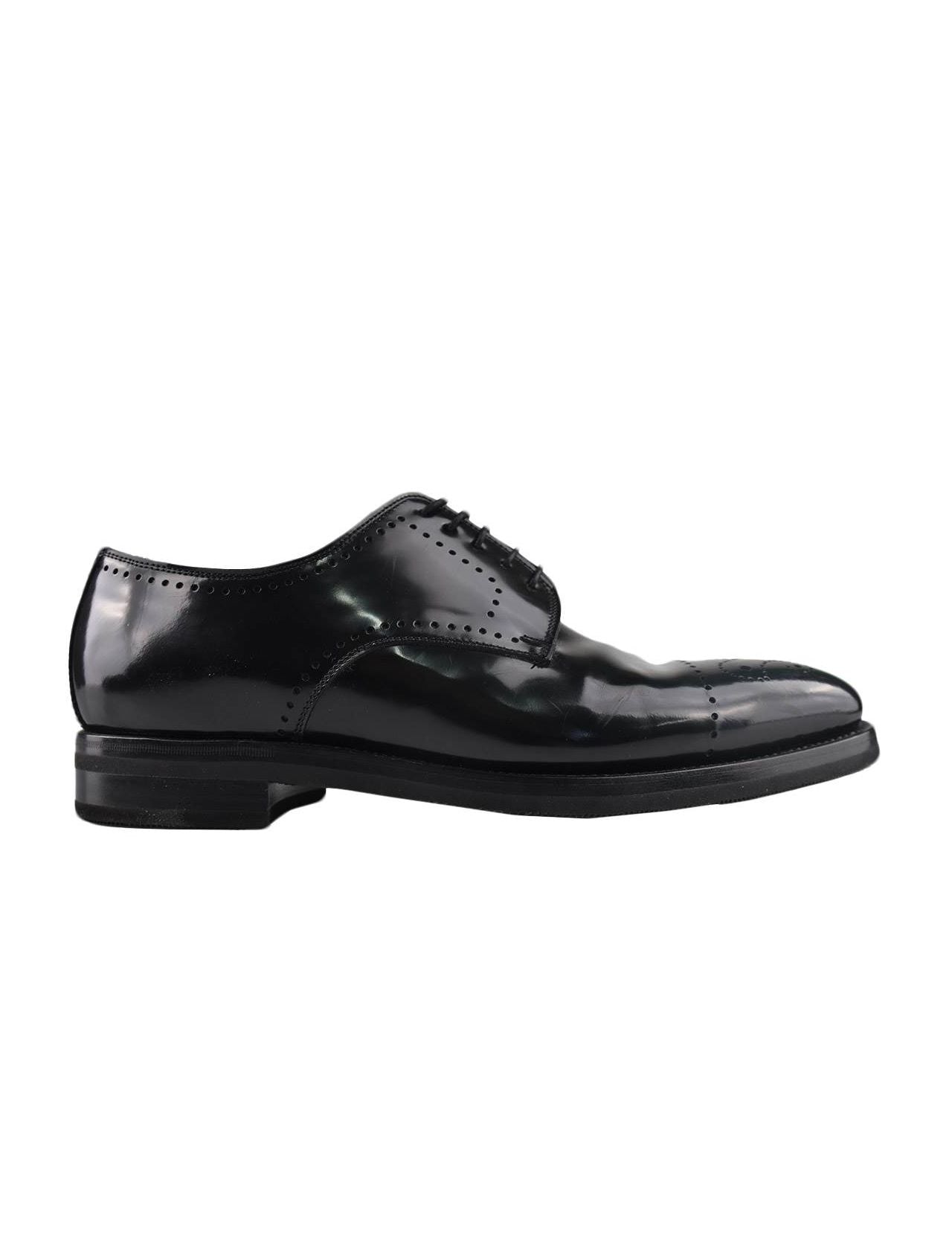 Kiton Black Leather with Fur Dress Shoes