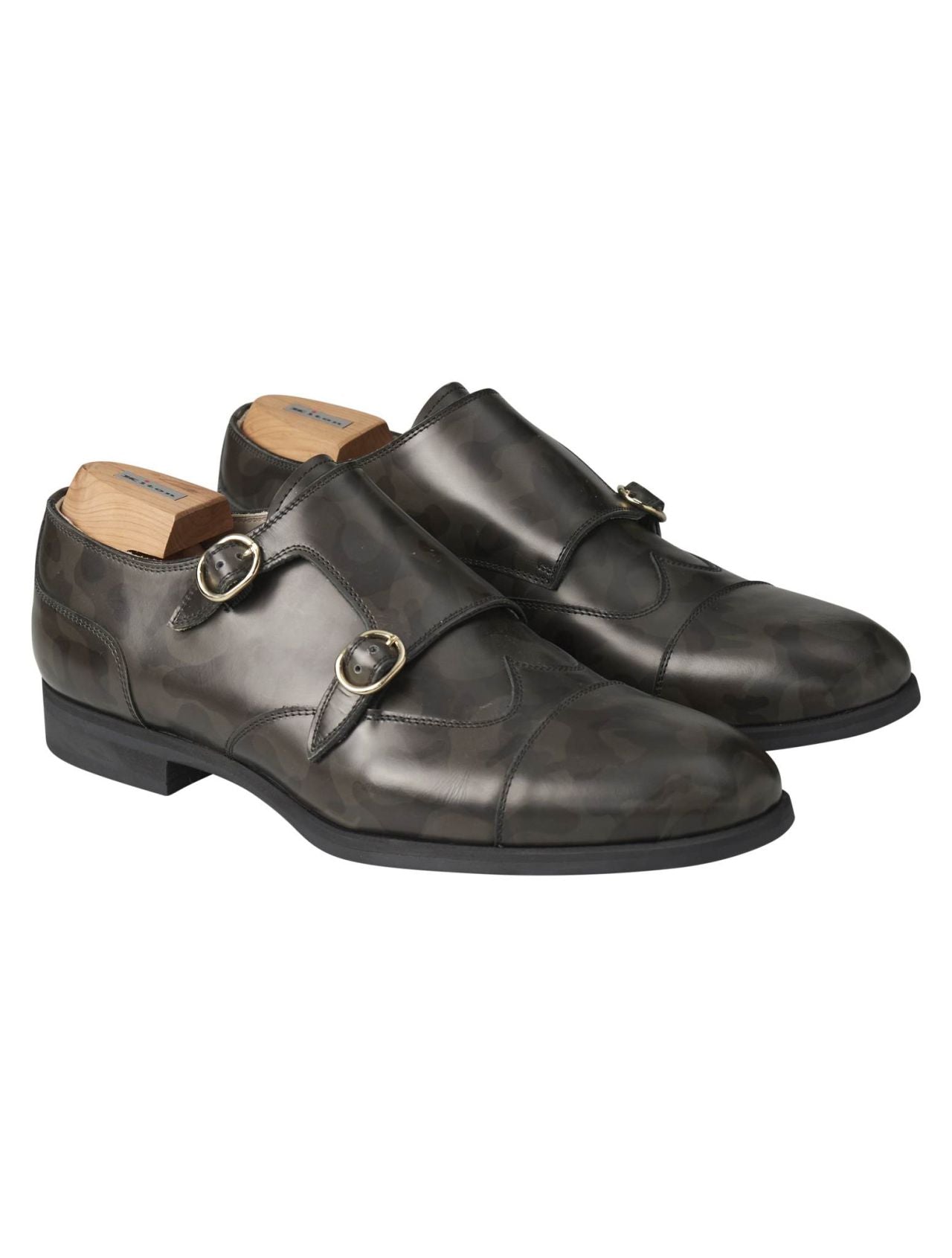 Kiton Green Leather Dress Shoes