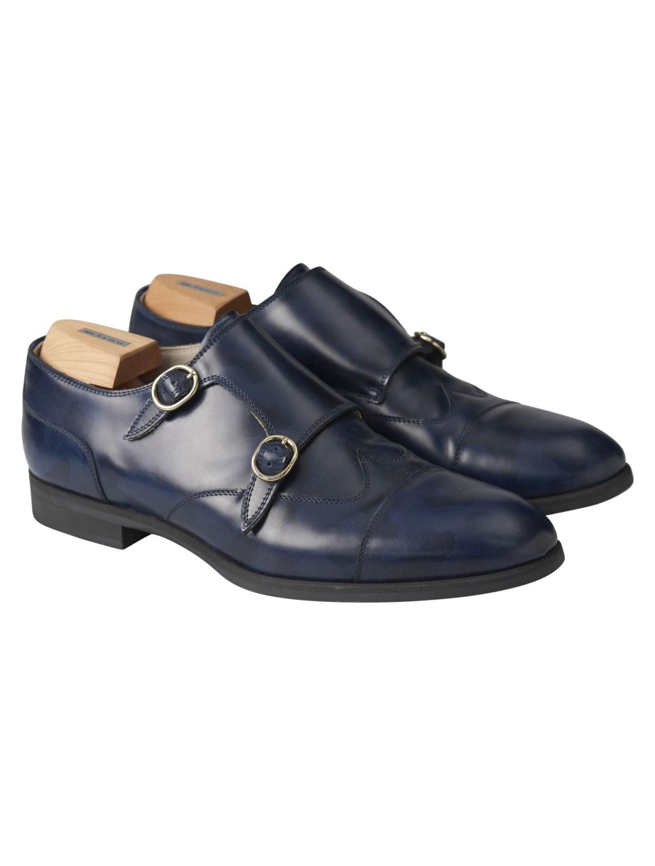 Kiton Blue Leather Dress Shoes