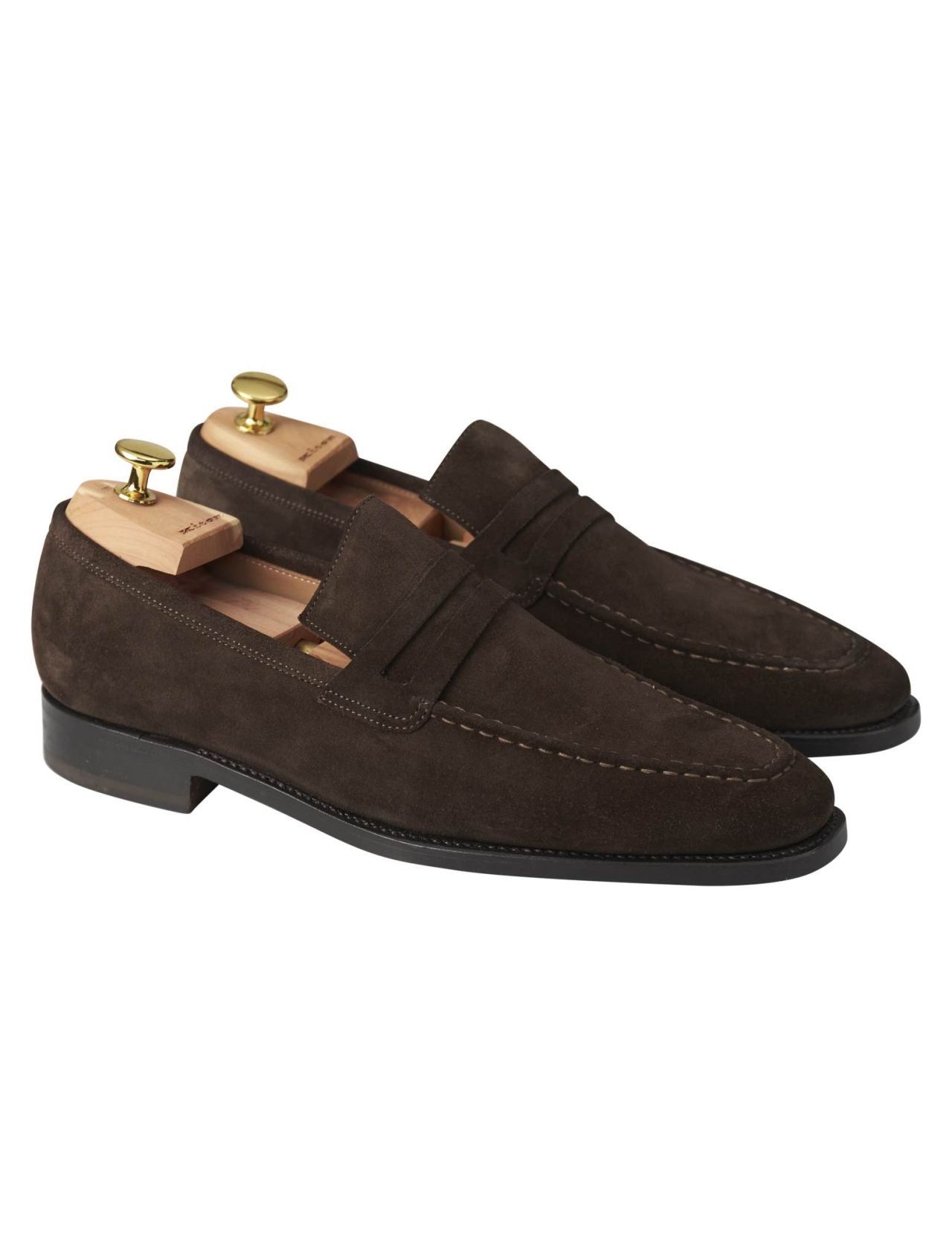 Kiton Brown Leather Suede Loafers