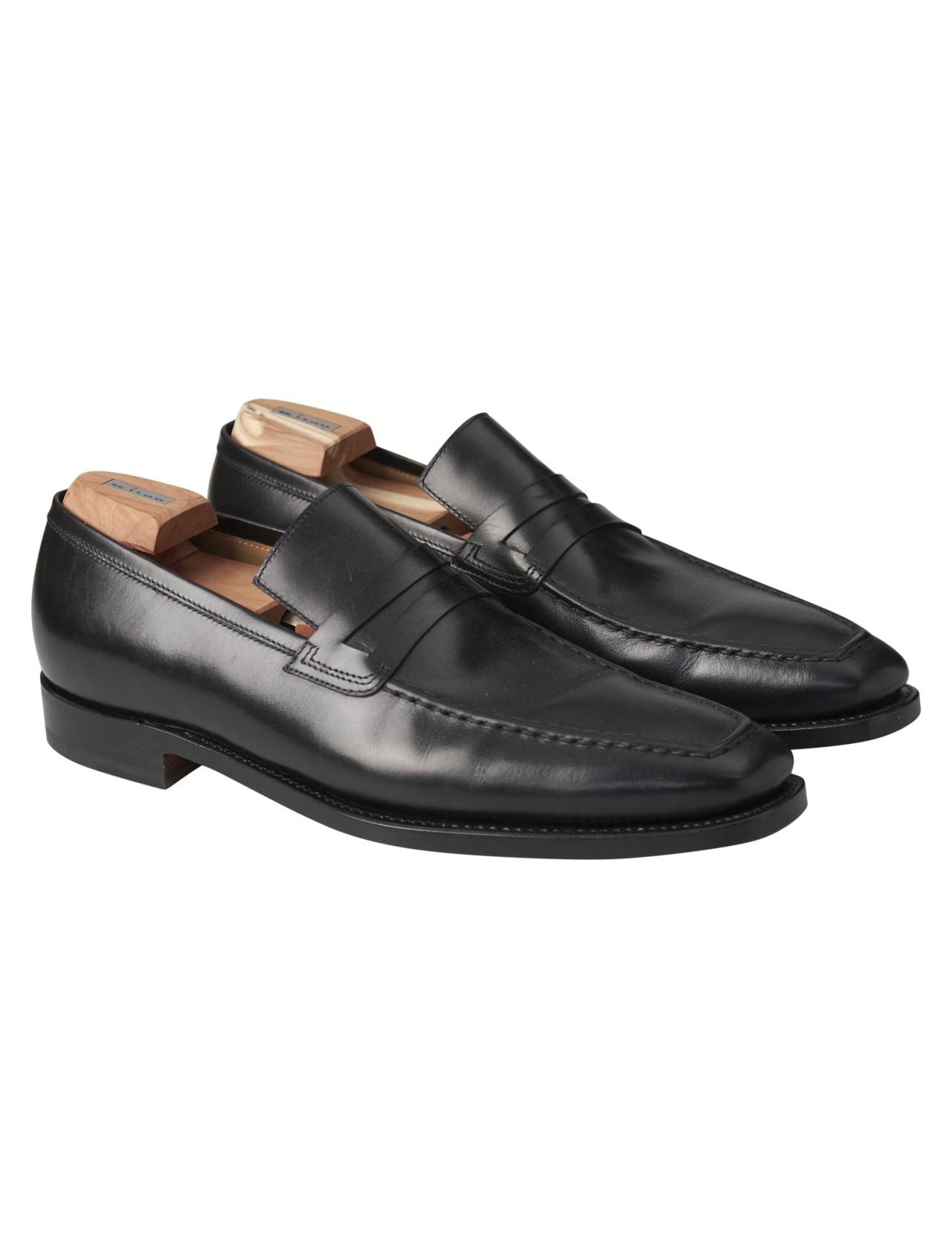 Kiton Black Leather Loafers