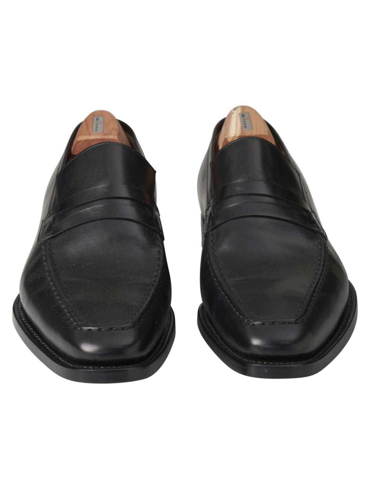 Kiton Black Leather Loafers