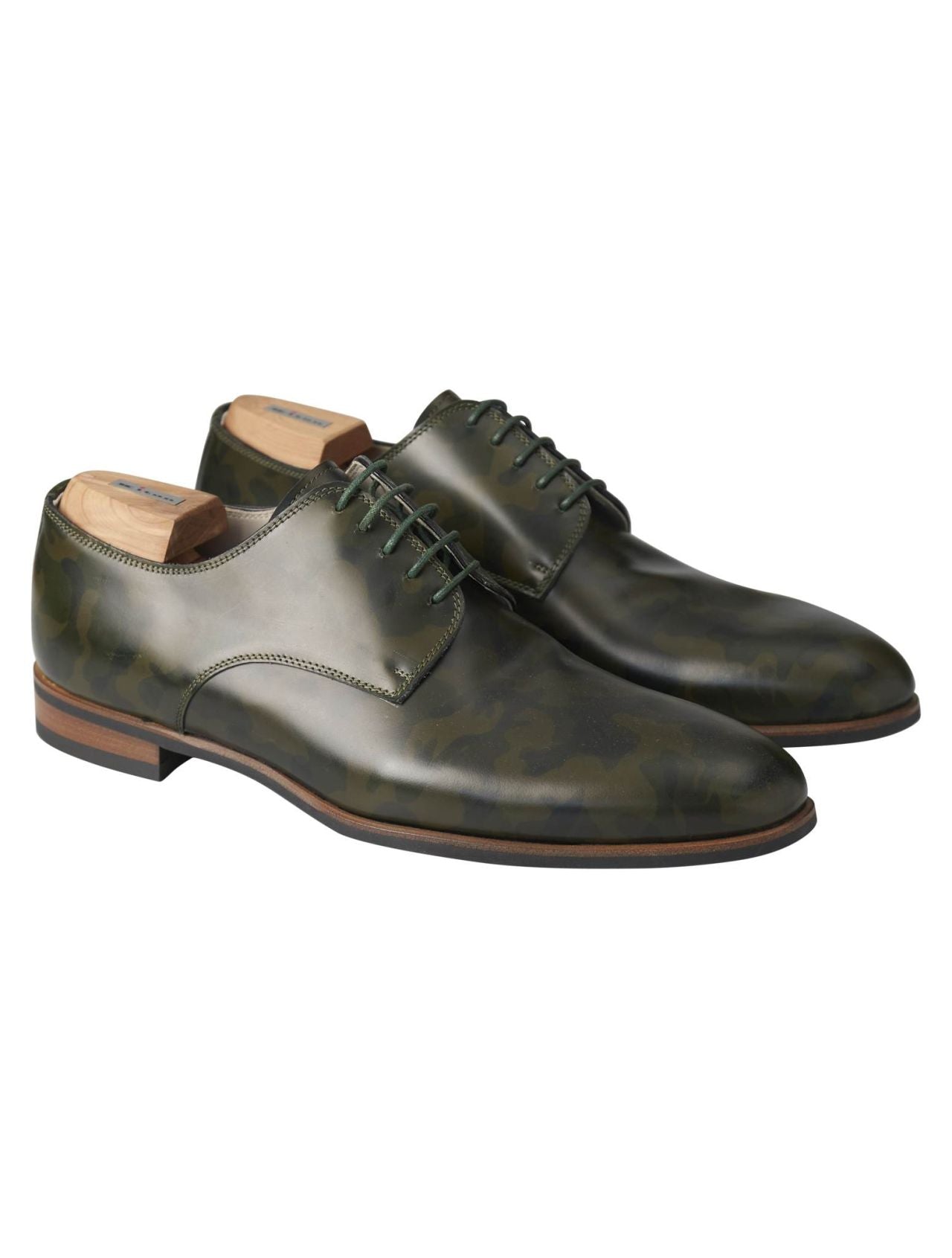 Kiton Green Leather Dress Shoes