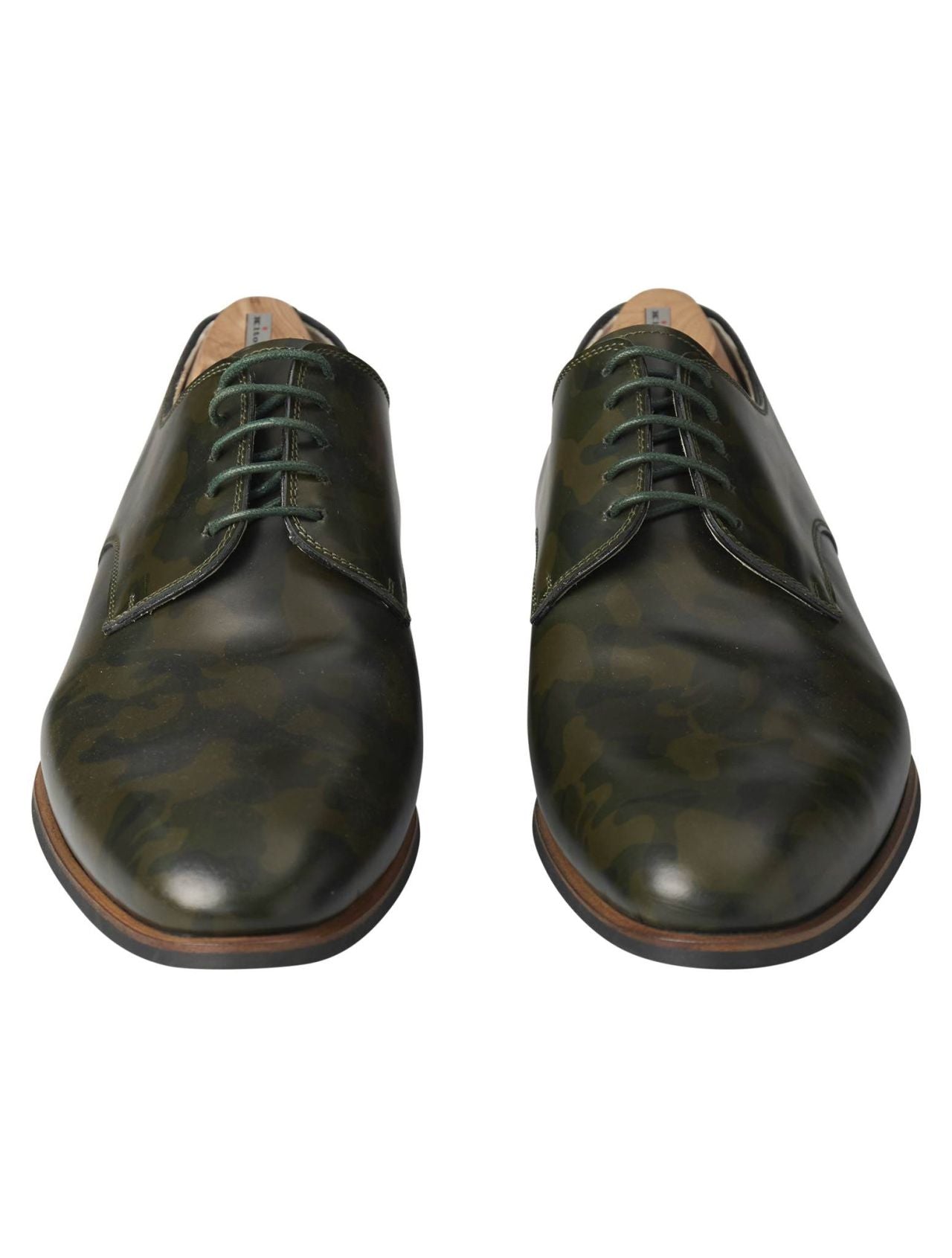 Kiton Green Leather Dress Shoes