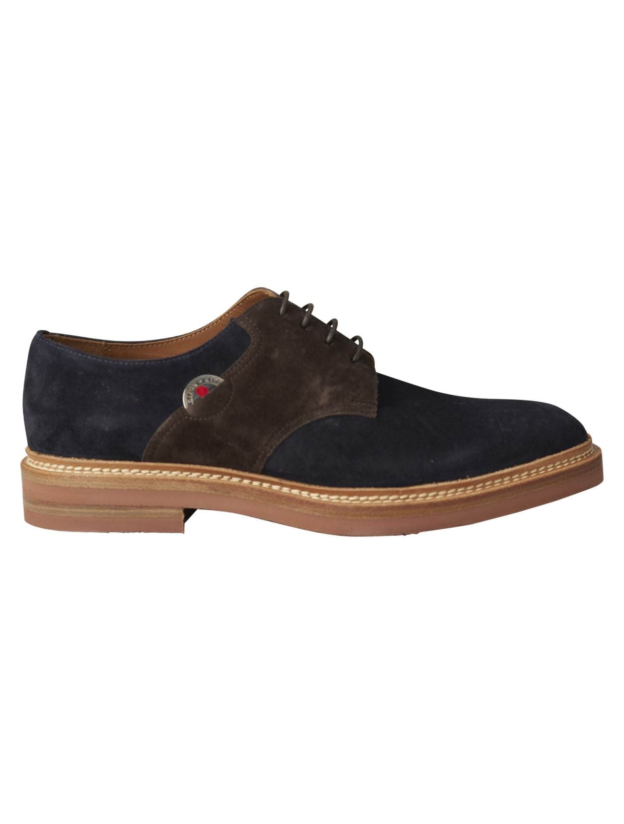 Kiton Blue Brown Leather Suede Dress Shoes