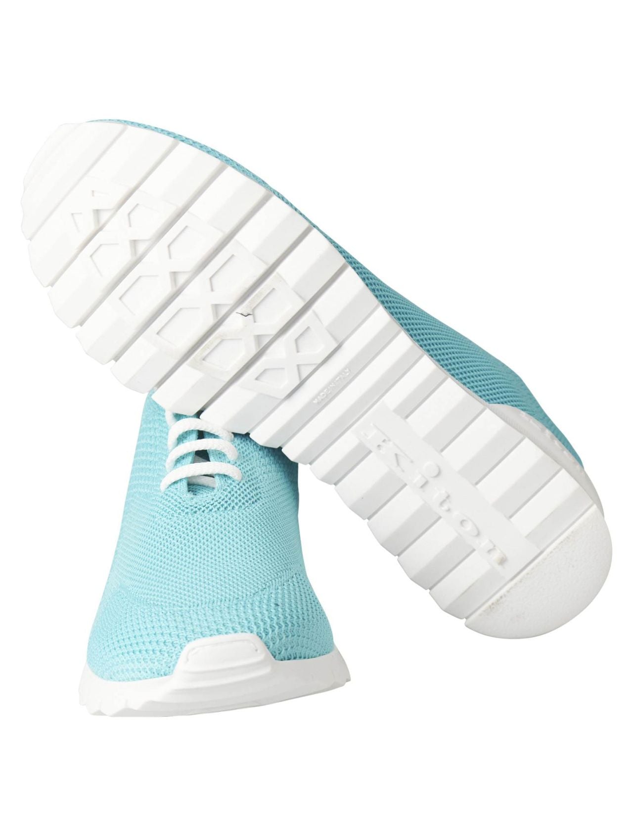 Kiton Light Blue Cotton Ea Sneaker Fits