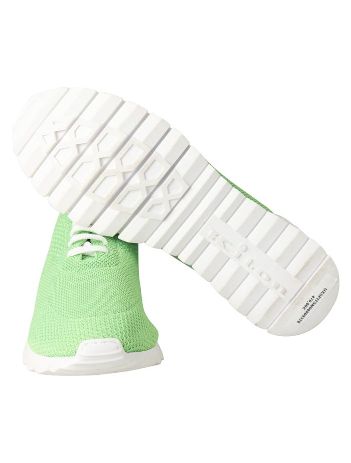 Kiton Green Cotton Ea Sneaker Fits