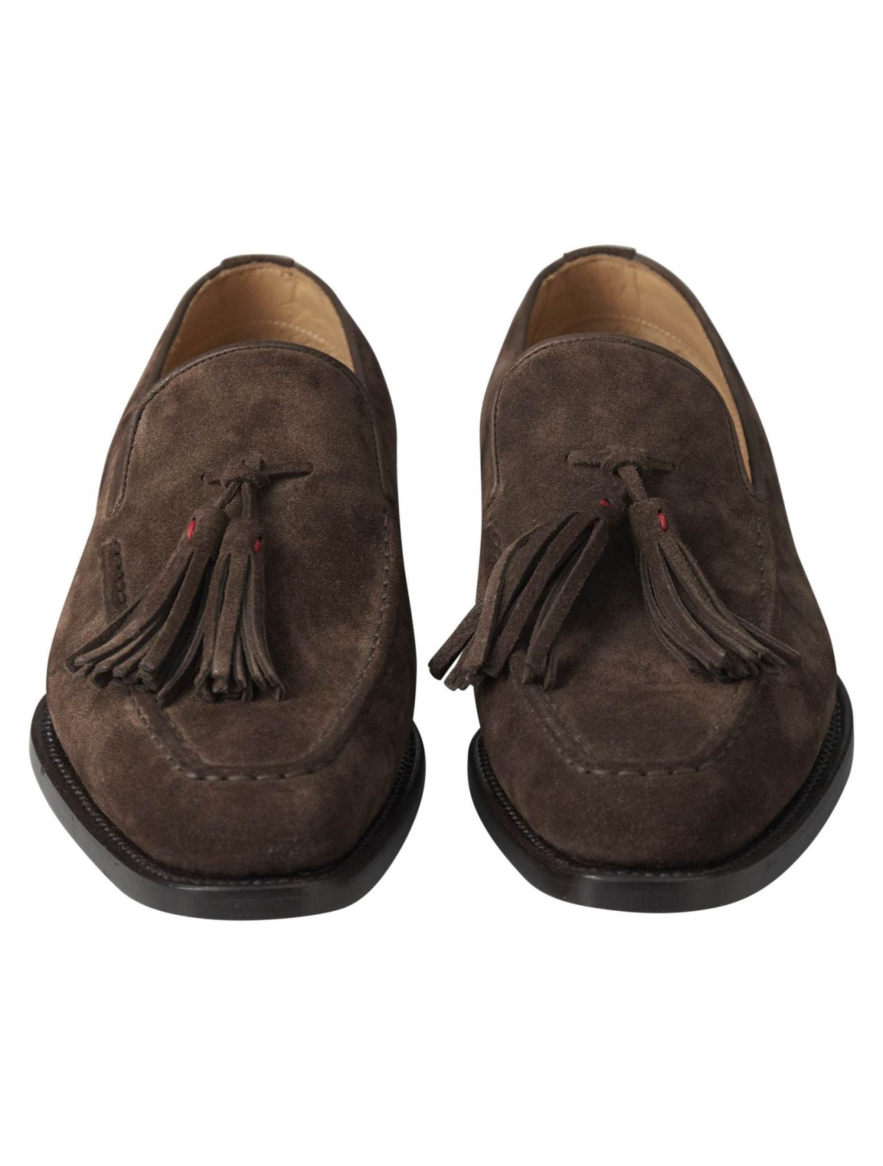 Kiton Brown Leather Suede Loafers
