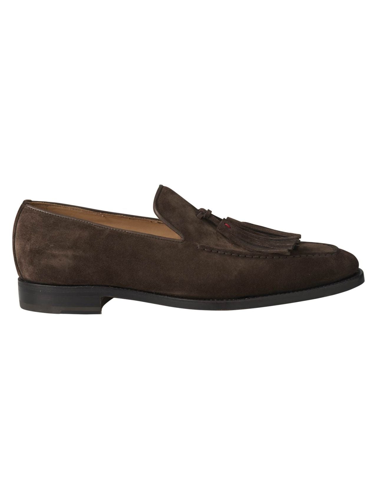 Kiton Brown Leather Suede Loafers