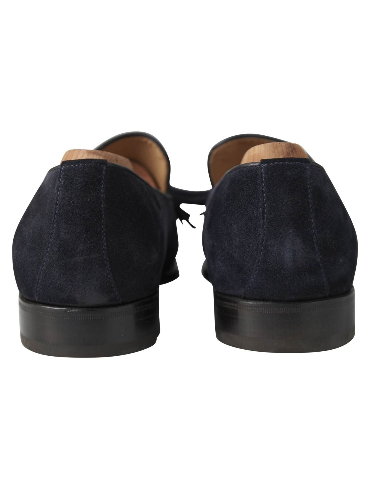 Kiton Blue Leather Suede Loafers