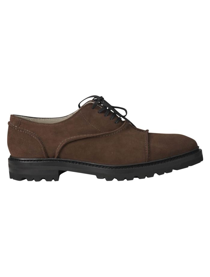 Kiton brown Leather Suede Sneaker
