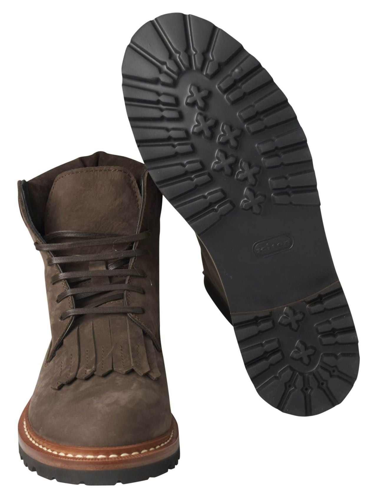 Kiton Brown Leather Suede Boots Shoes