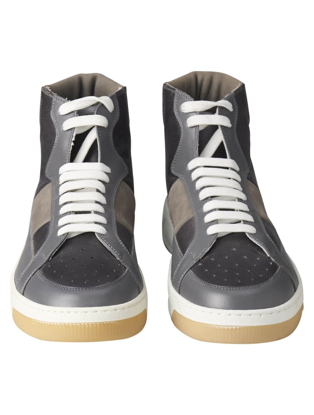 Kiton Gray Leather Boots Shoes