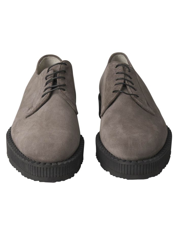 Kiton Gray Leather Suede Sneaker