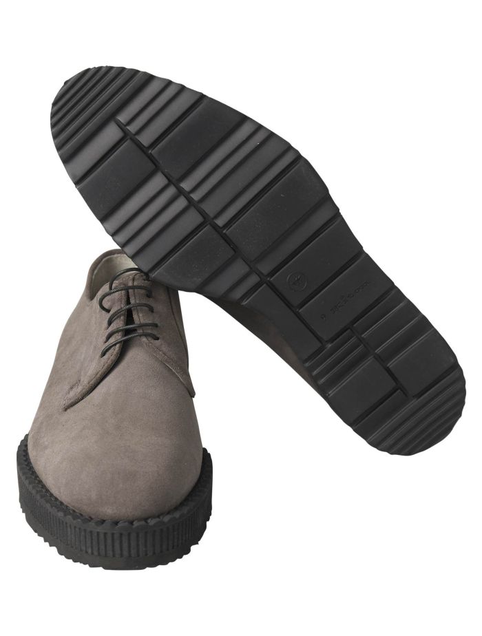Kiton Gray Leather Suede Sneaker