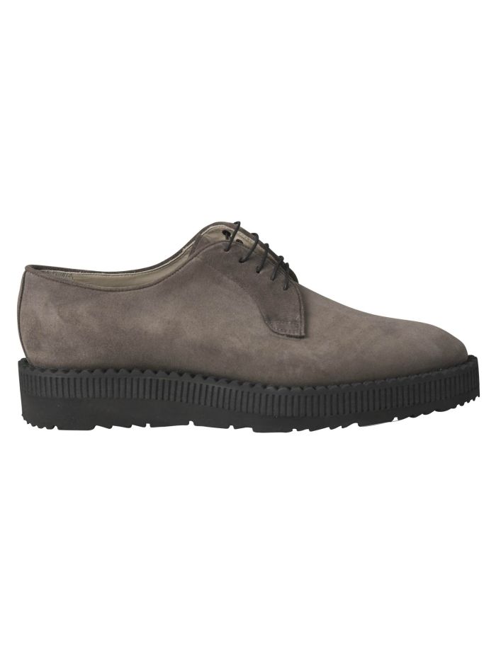 Kiton Gray Leather Suede Sneaker