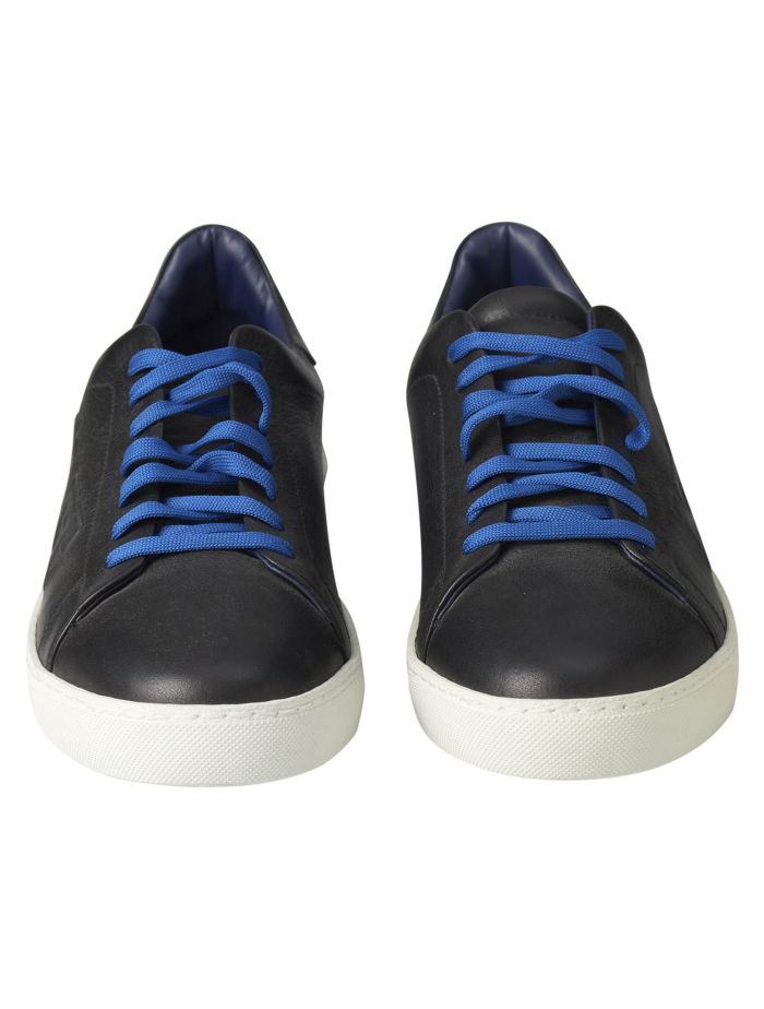 KNT Kiton Black Leather Sneaker