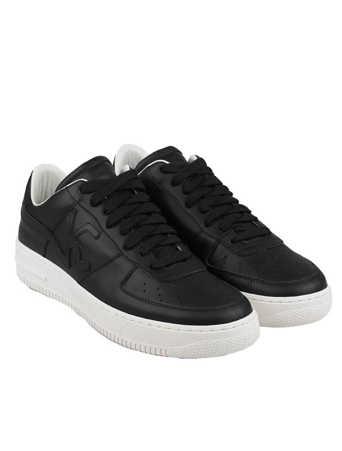 KNT Kiton Black Leather Sneakers