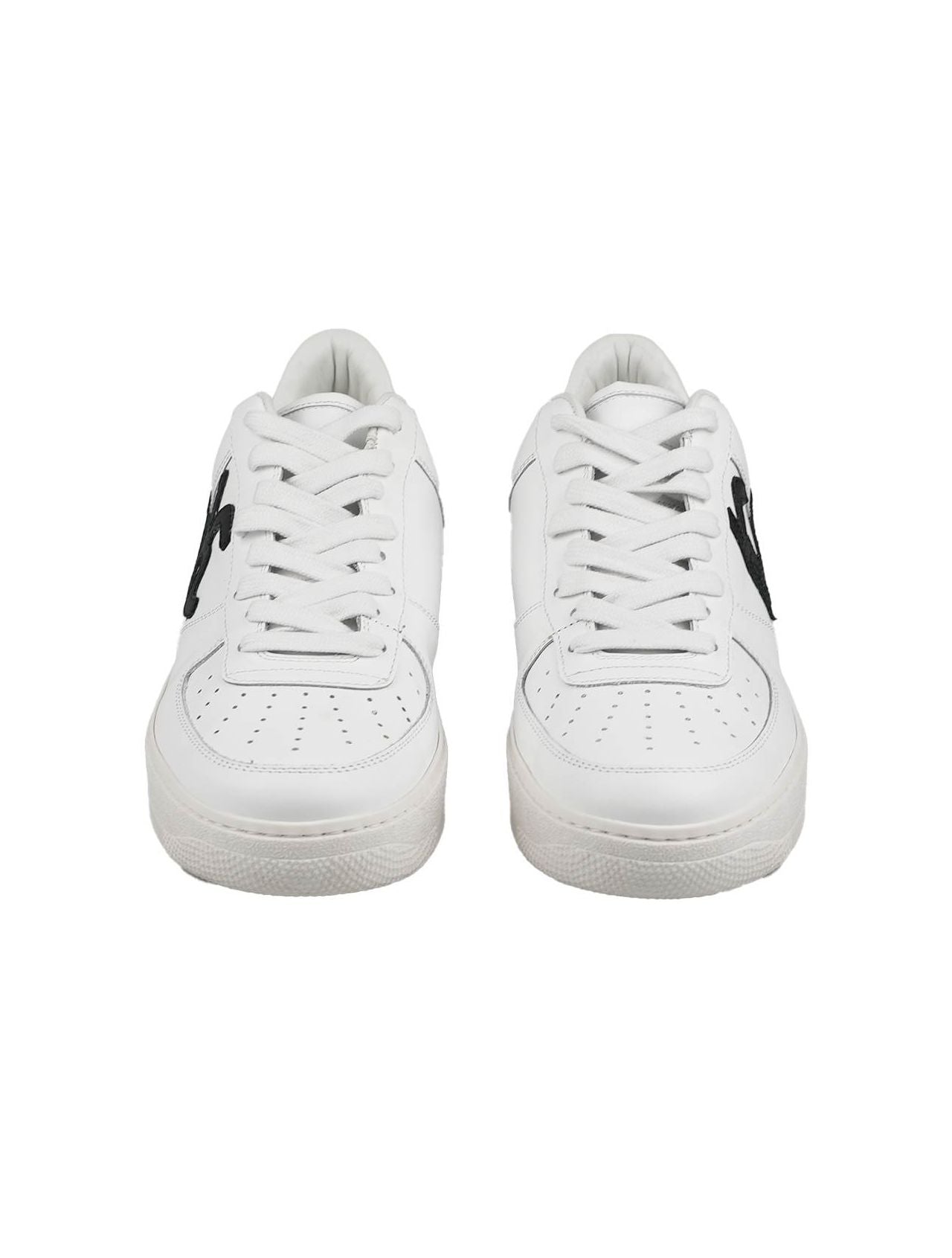 KNT Kiton White Black Leather Sneakers