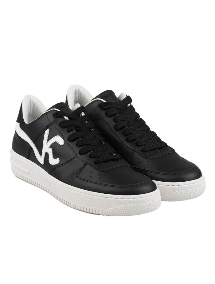 KNT Kiton Black White Leather Sneakers