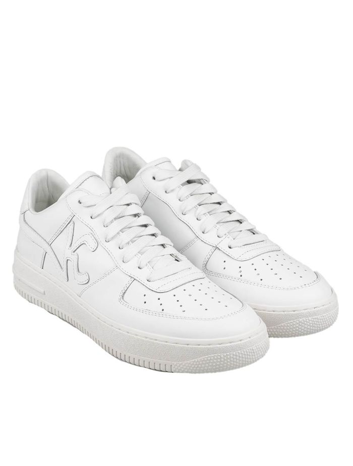 KNT Kiton White Leather Sneakers
