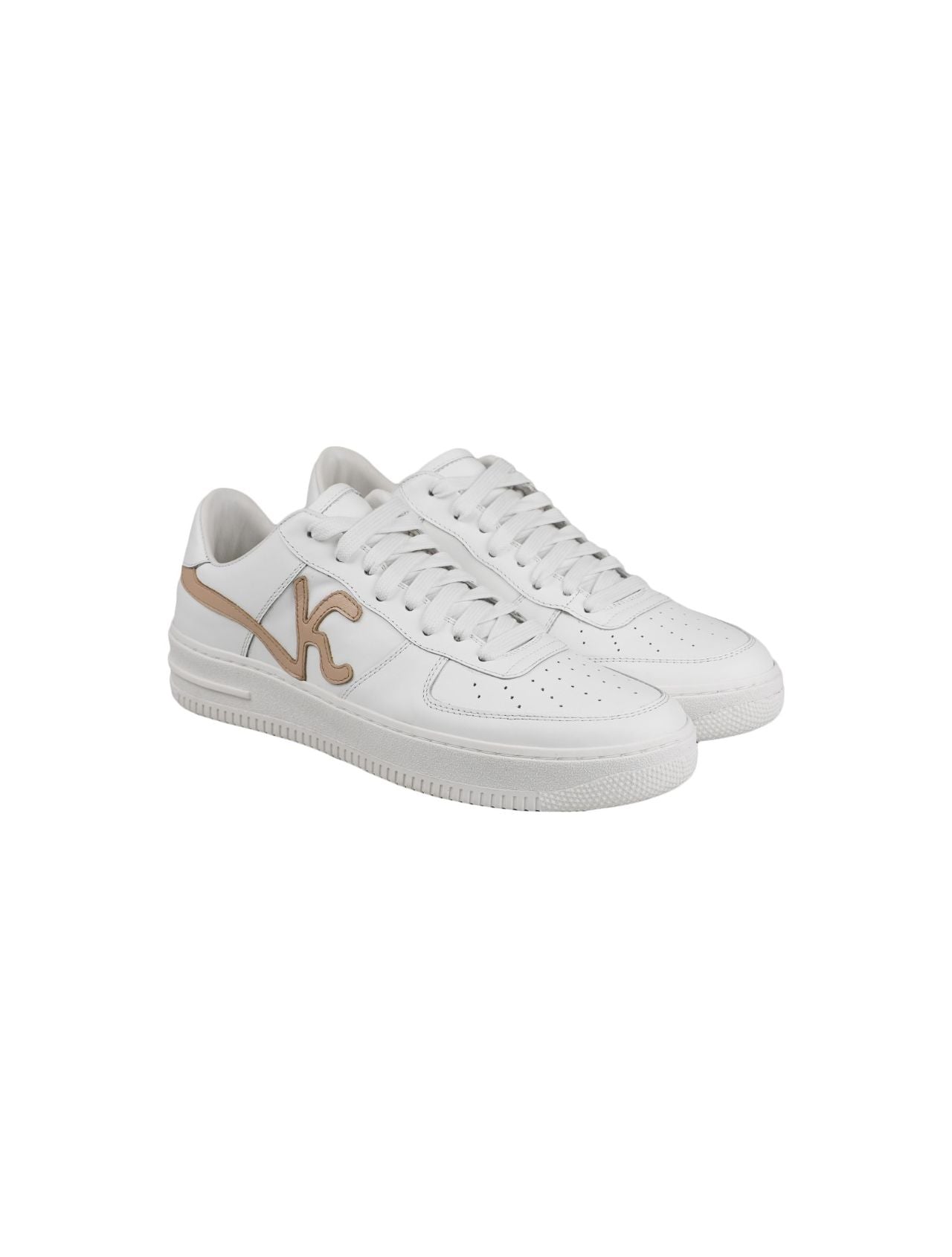 KNT Kiton White Pink Leather Sneakers