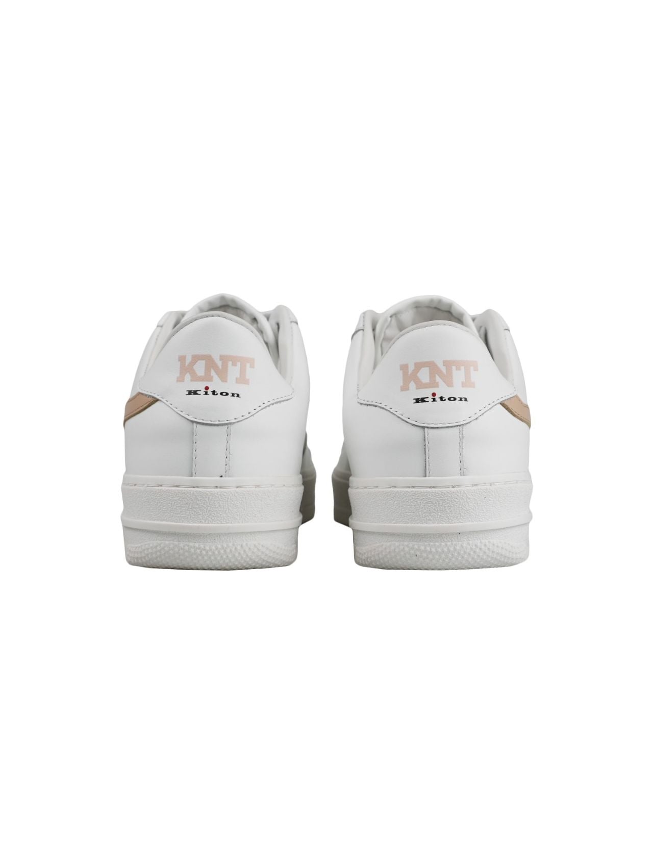 KNT Kiton White Pink Leather Sneakers