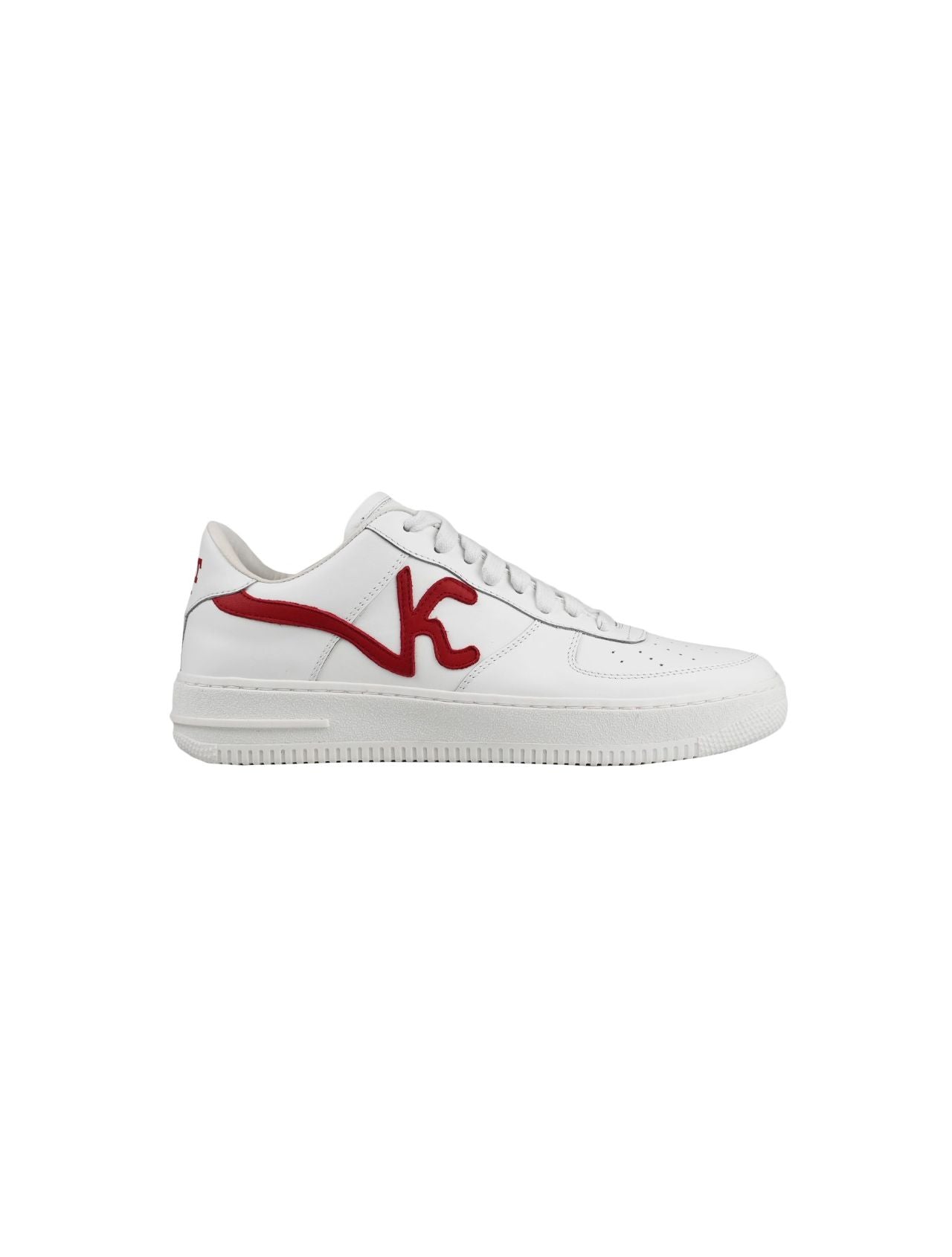 KNT Kiton White Red Leather Sneakers