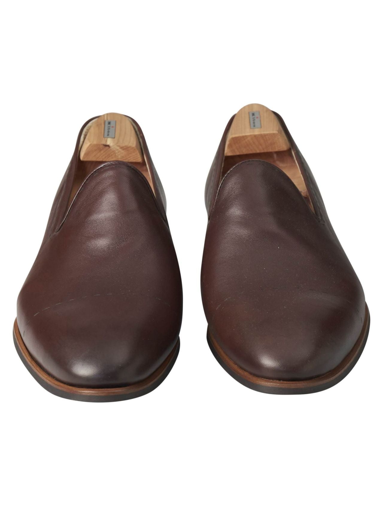 Kiton Brown Leather Loafers