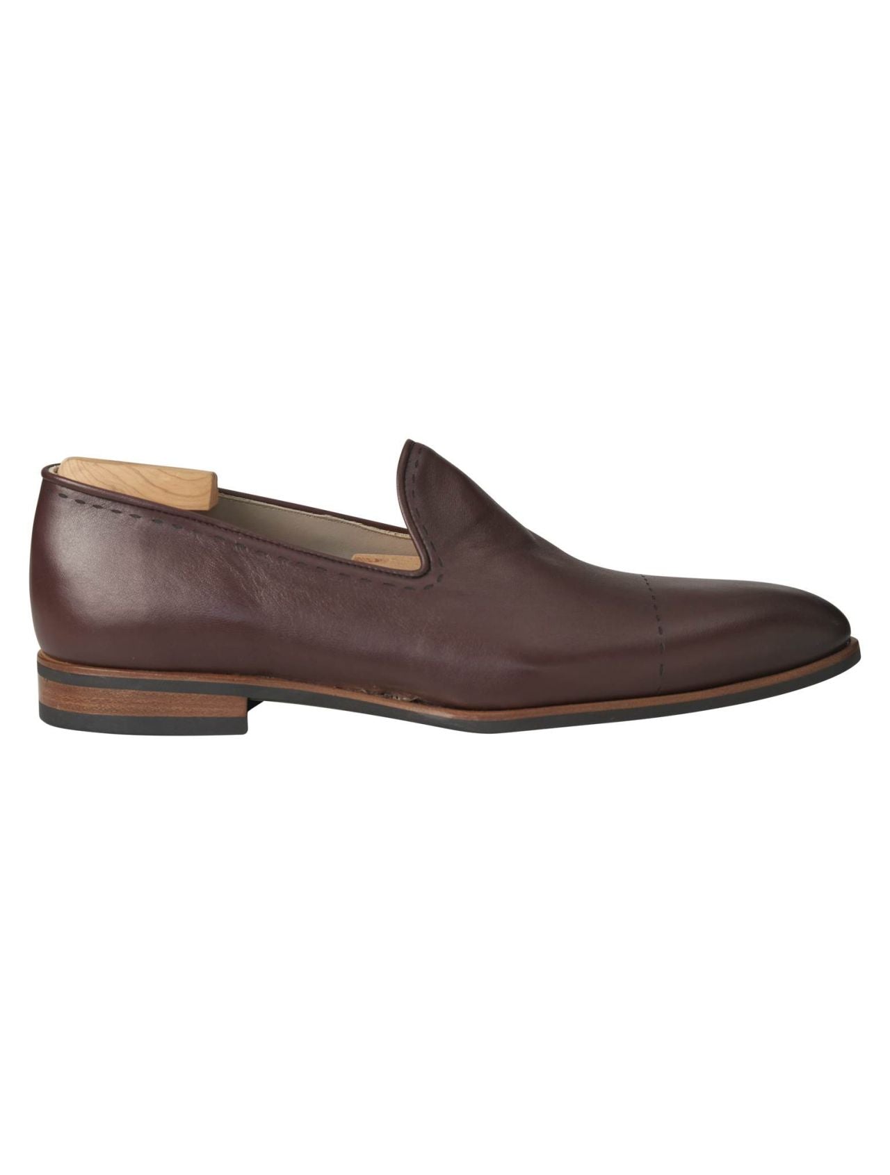 Kiton Brown Leather Loafers
