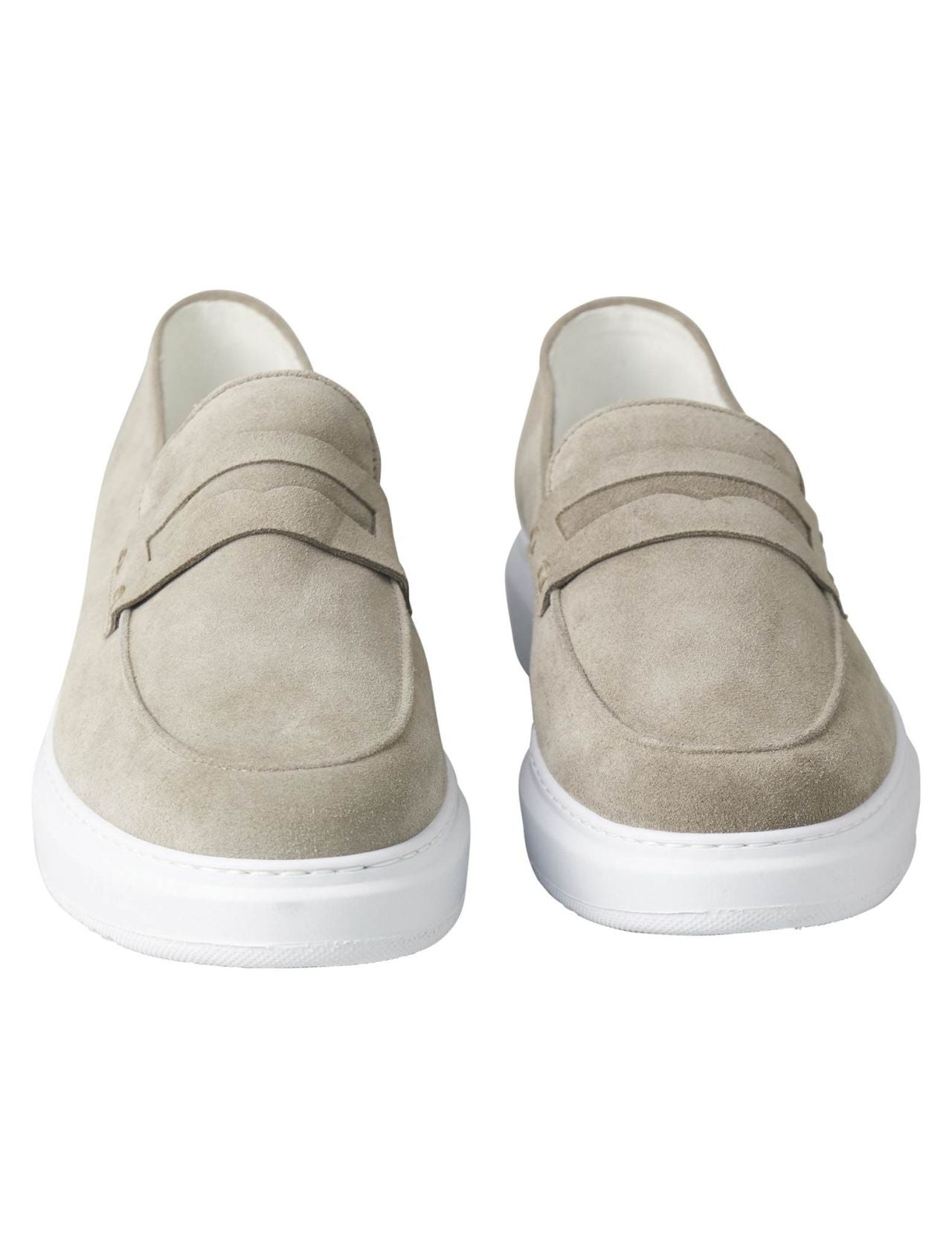 Kiton Beige Leather Suede Loafers