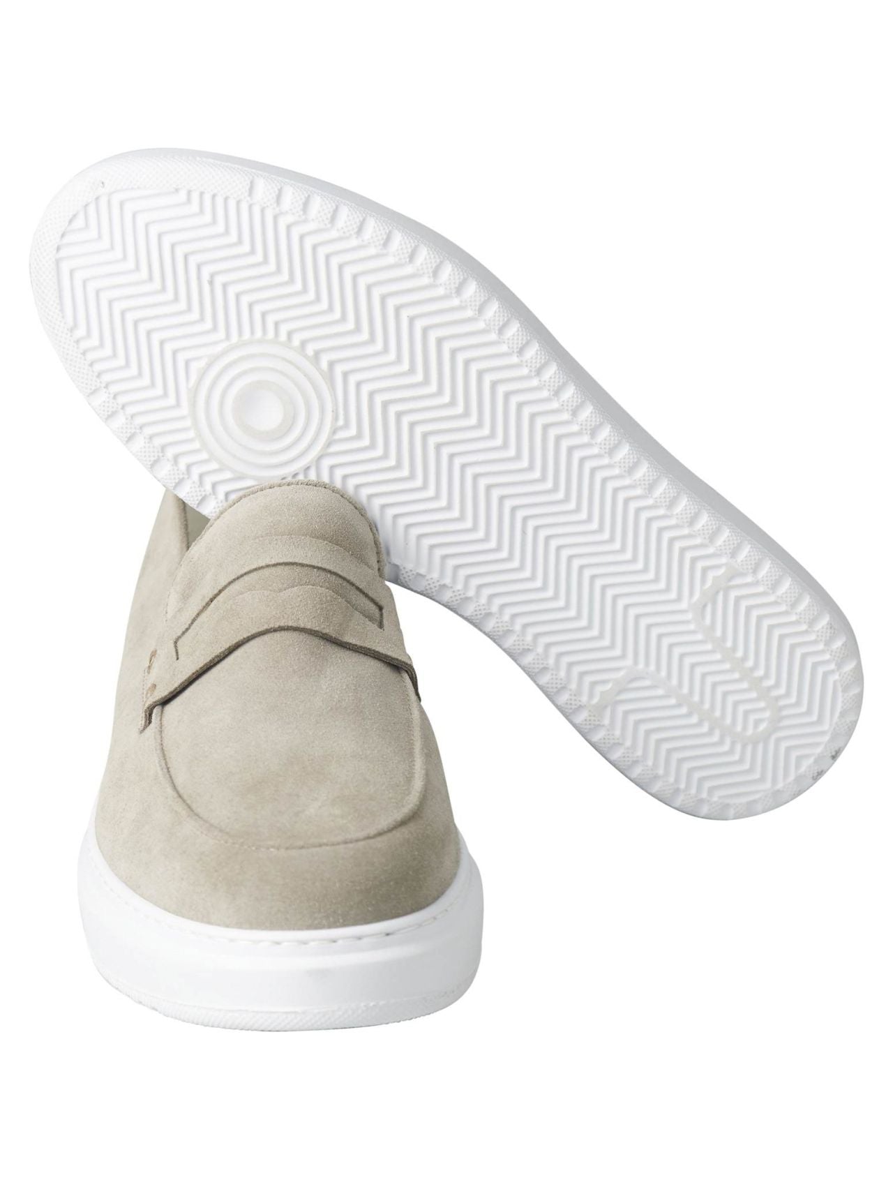 Kiton Beige Leather Suede Loafers