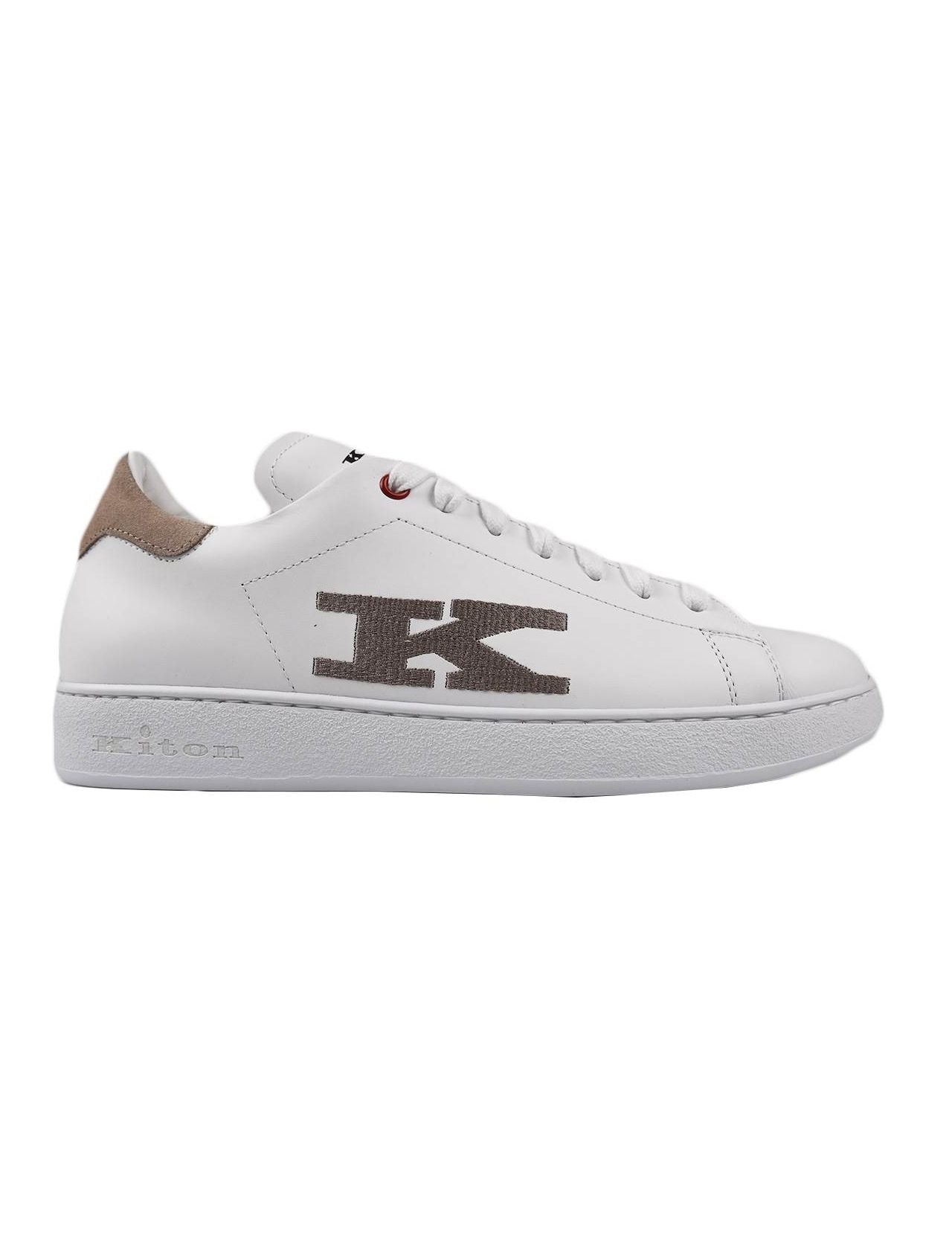 Kiton White Leather Sneakers