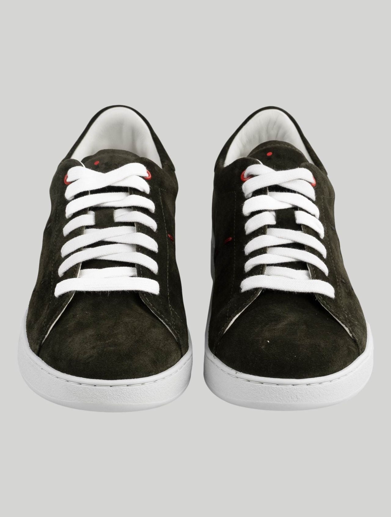 Kiton Green Leather Suede Sneakers