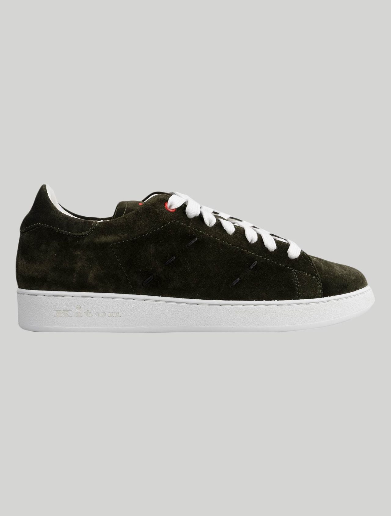 Kiton Green Leather Suede Sneakers