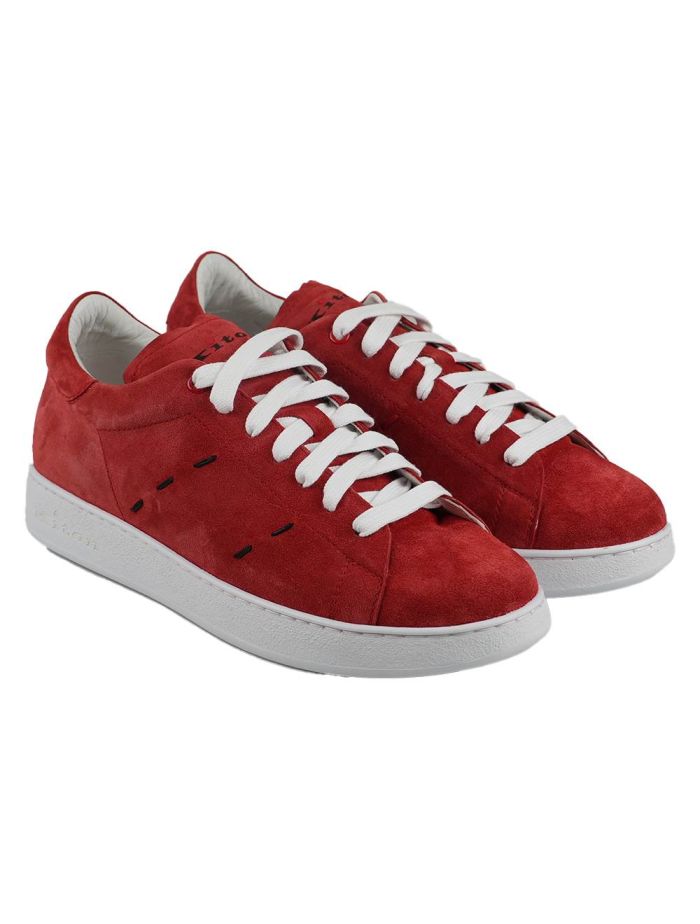 Kiton Red Leather Sneakers