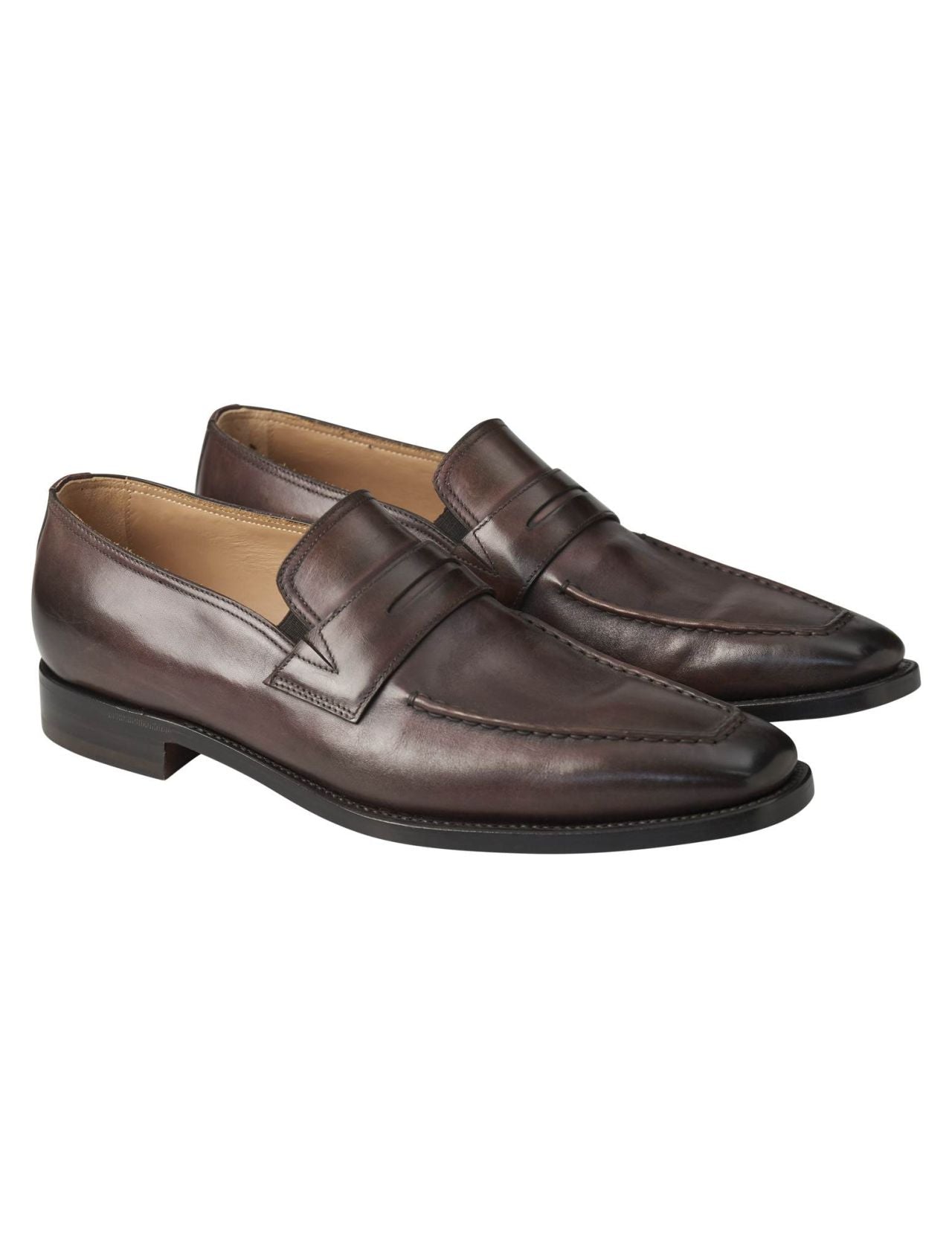 Kiton Brown Leather Loafers